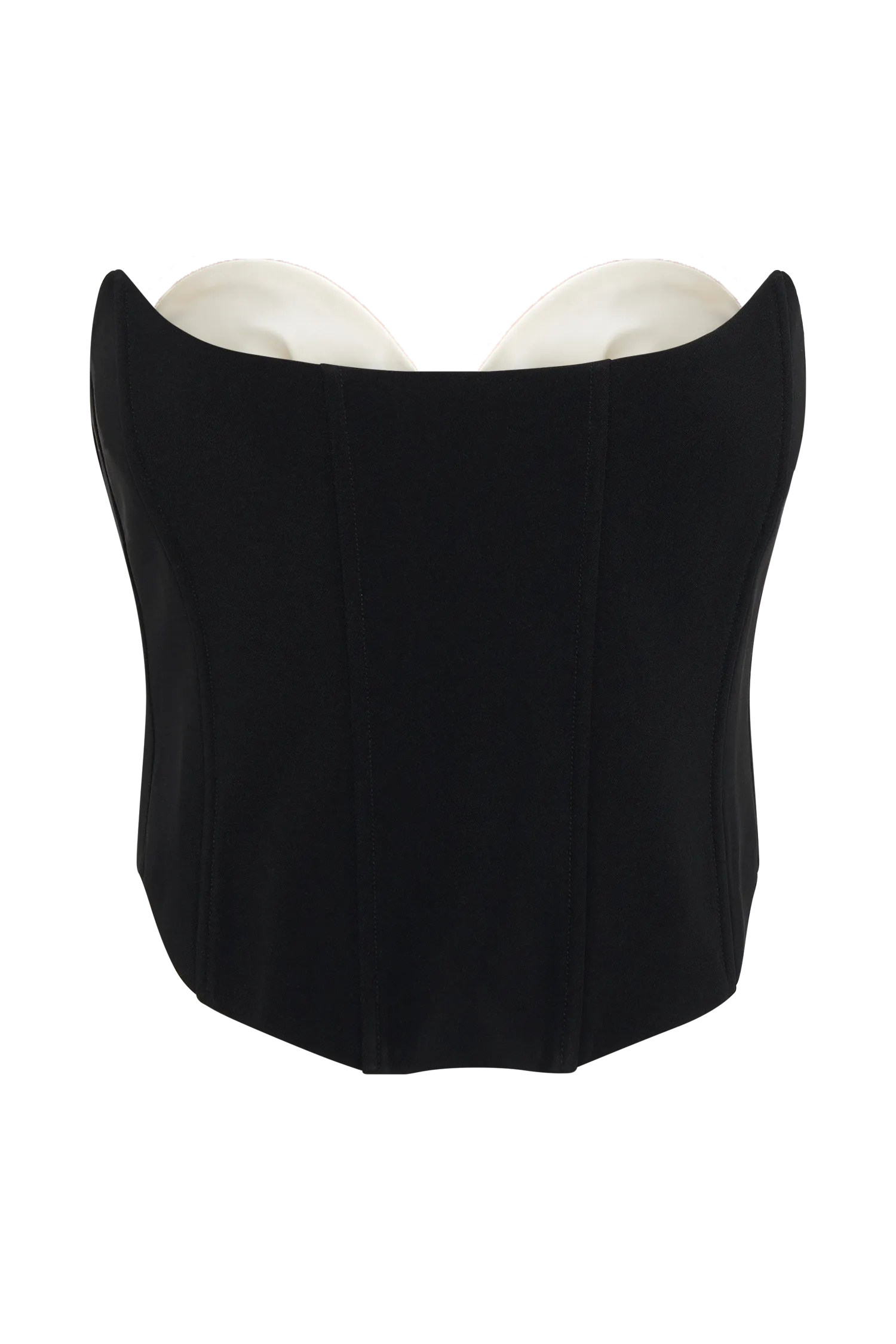 Oceane Contrast Suiting Strapless Corset - Black