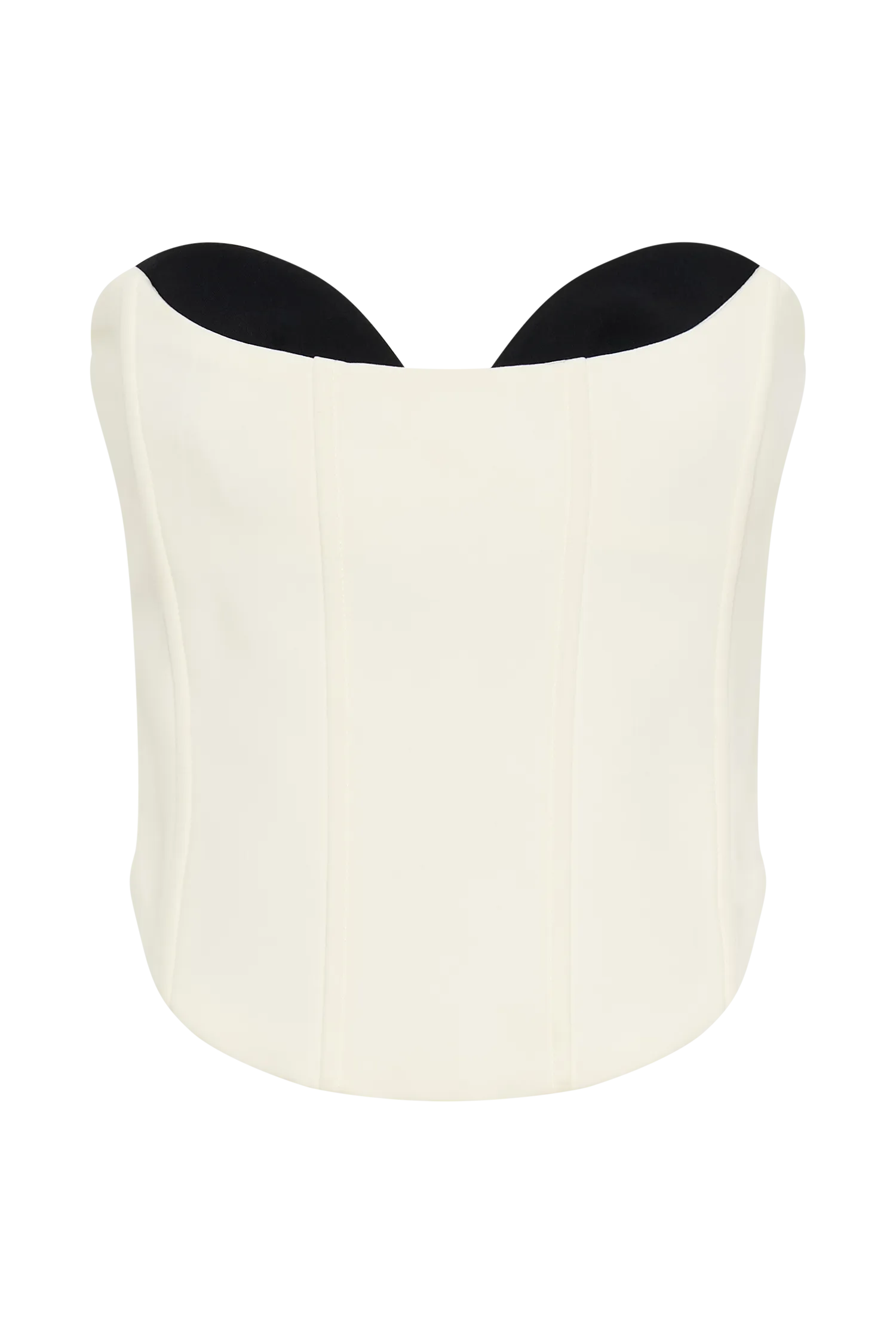 Oceane Contrast Suiting Strapless Corset - White