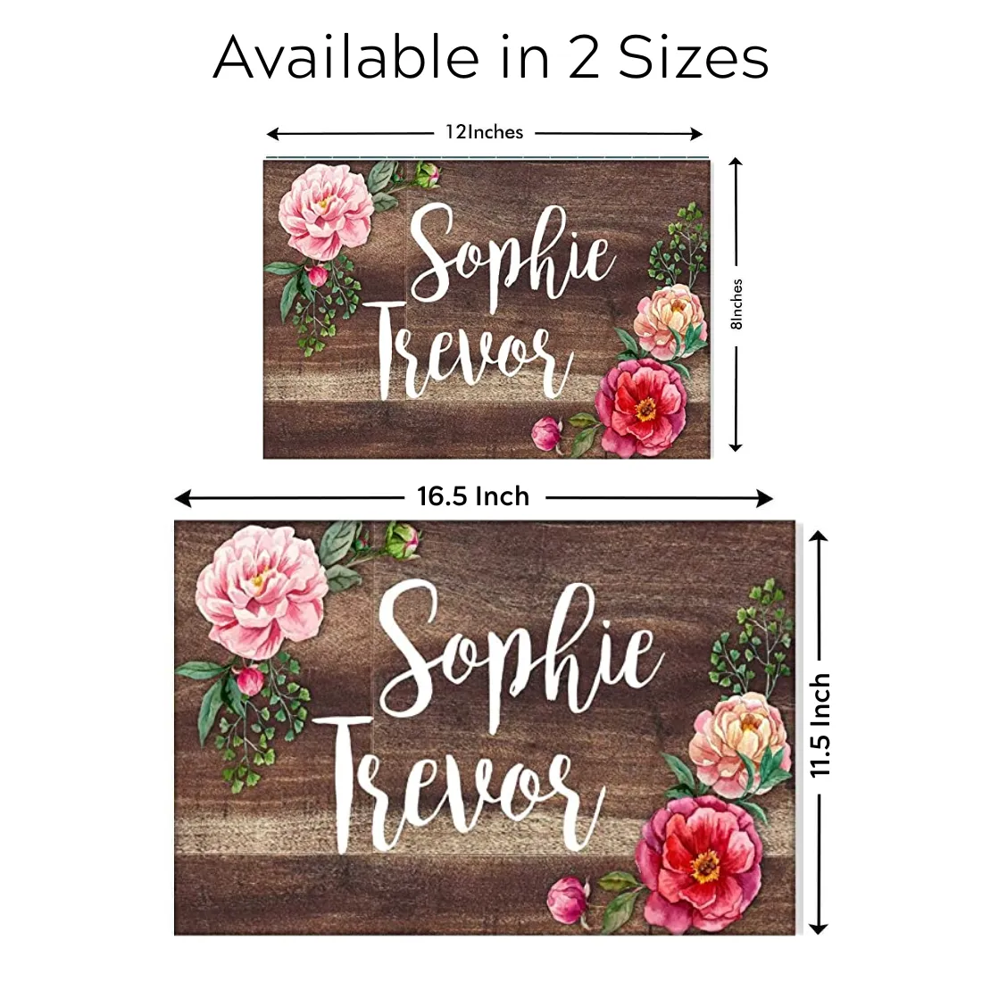 Personalized Name Plates for Home Flats Restaurants Office Cafe - Floral Roses