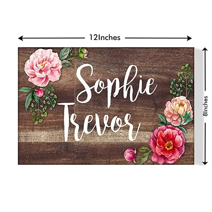 Personalized Name Plates for Home Flats Restaurants Office Cafe - Floral Roses