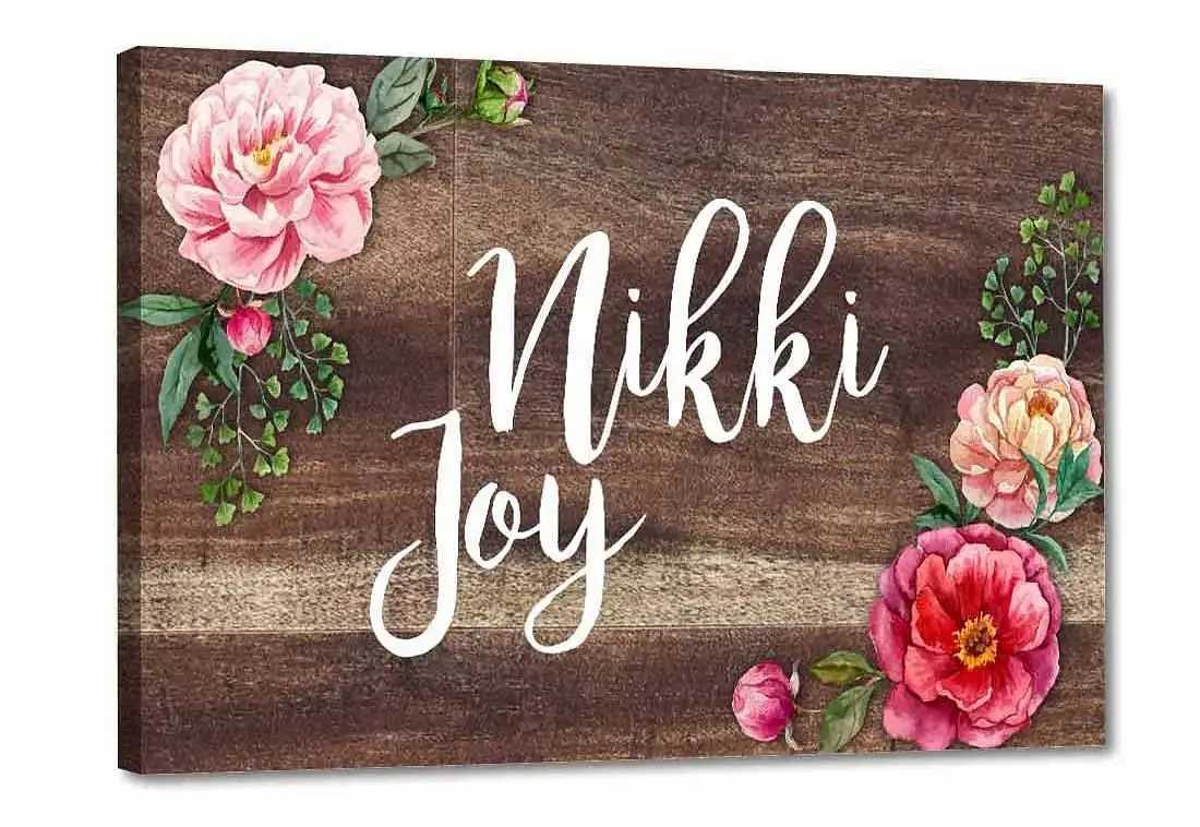 Personalized Name Plates for Home Flats Restaurants Office Cafe - Floral Roses