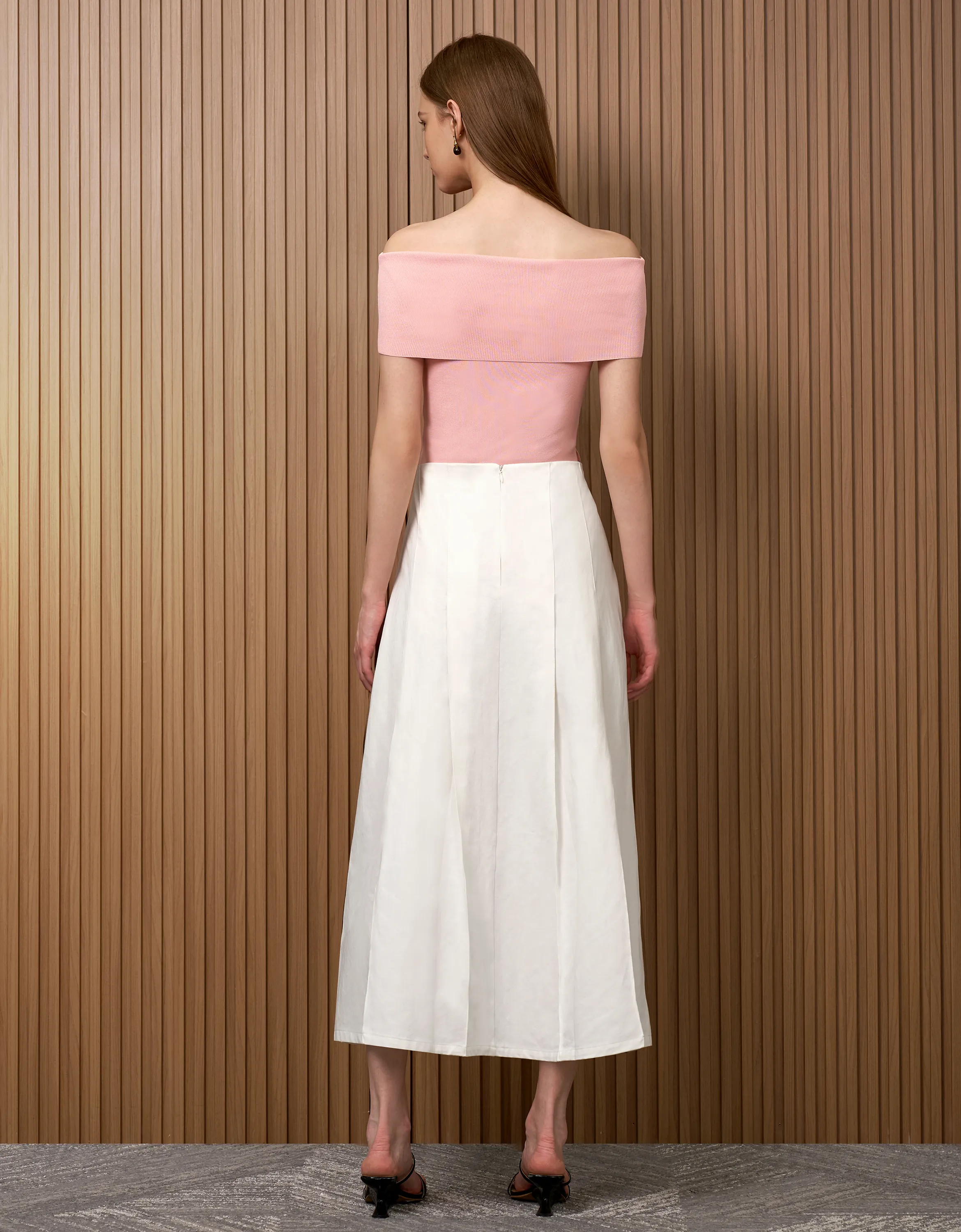 Pleated A-line Skirt