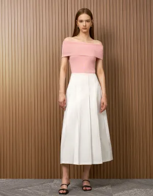 Pleated A-line Skirt