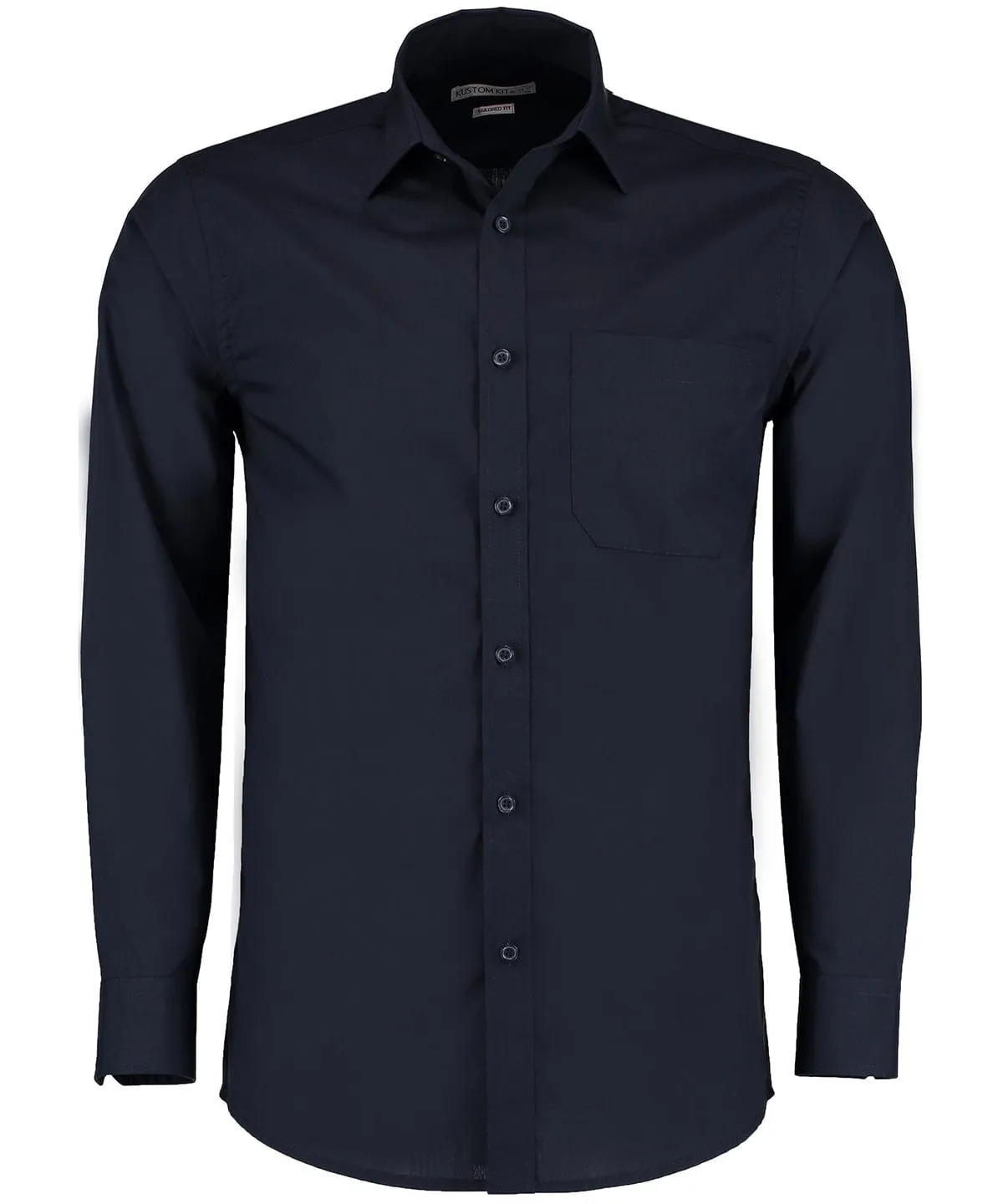 Poplin shirt long-sleeved (tailored fit) | Dark Navy