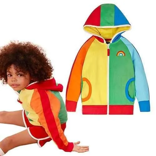 Rainbow Girls Spring Hooded Jackets