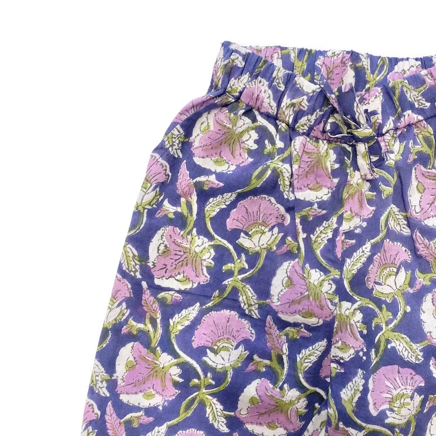 Raja Pull On Summer Trousers (Purple Floral)