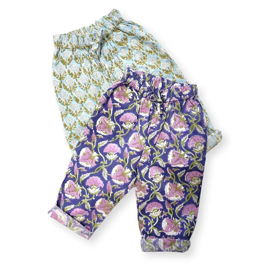 Raja Pull On Summer Trousers (Purple Floral)