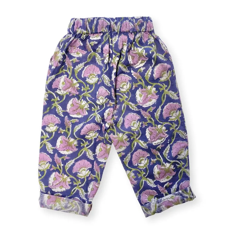 Raja Pull On Summer Trousers (Purple Floral)