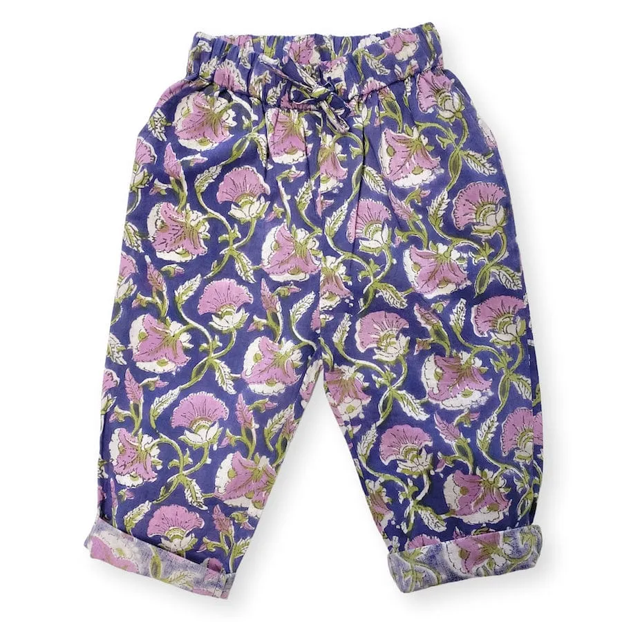 Raja Pull On Summer Trousers (Purple Floral)