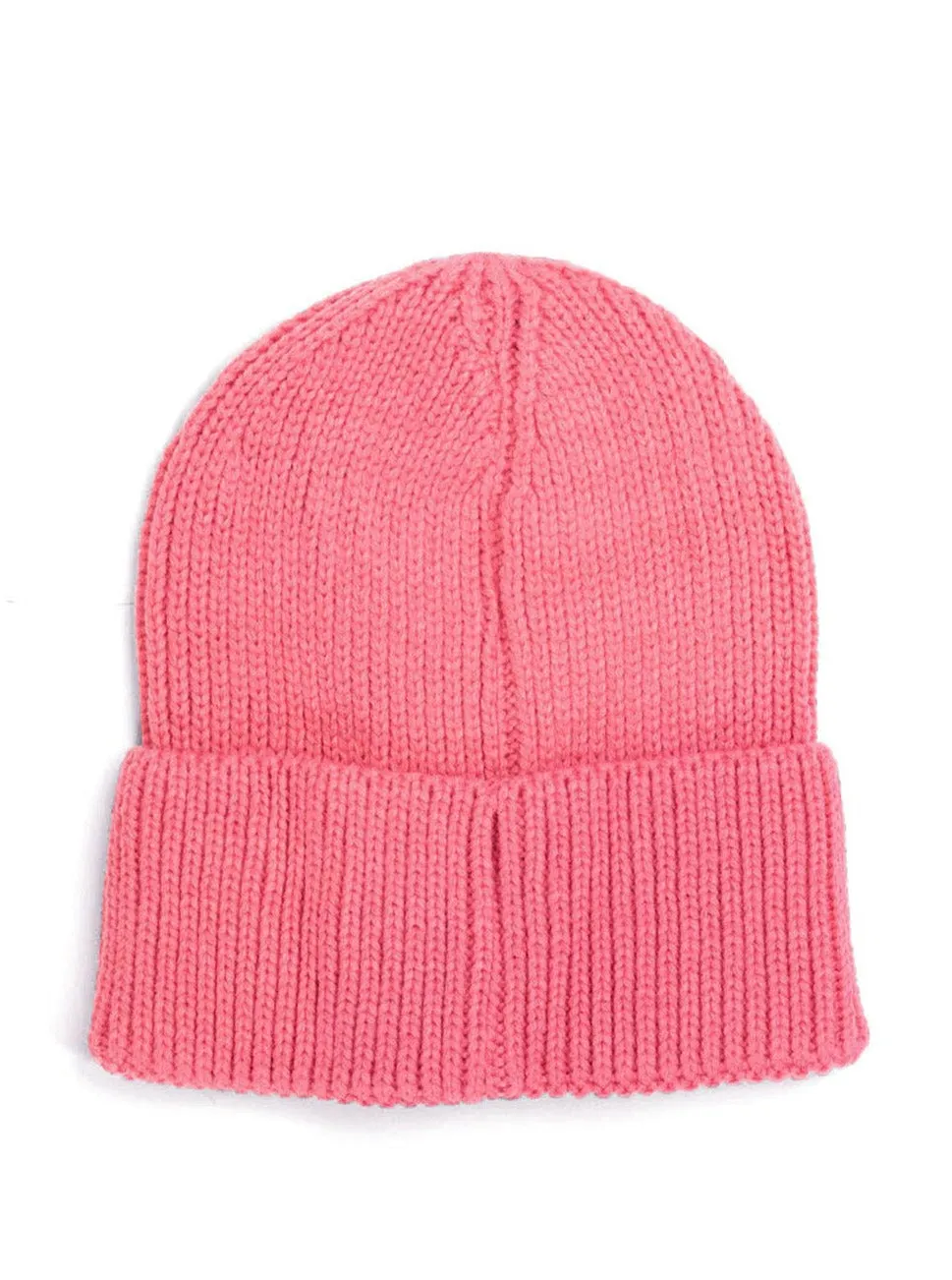 Ribbed Knitted Beanie in Pink