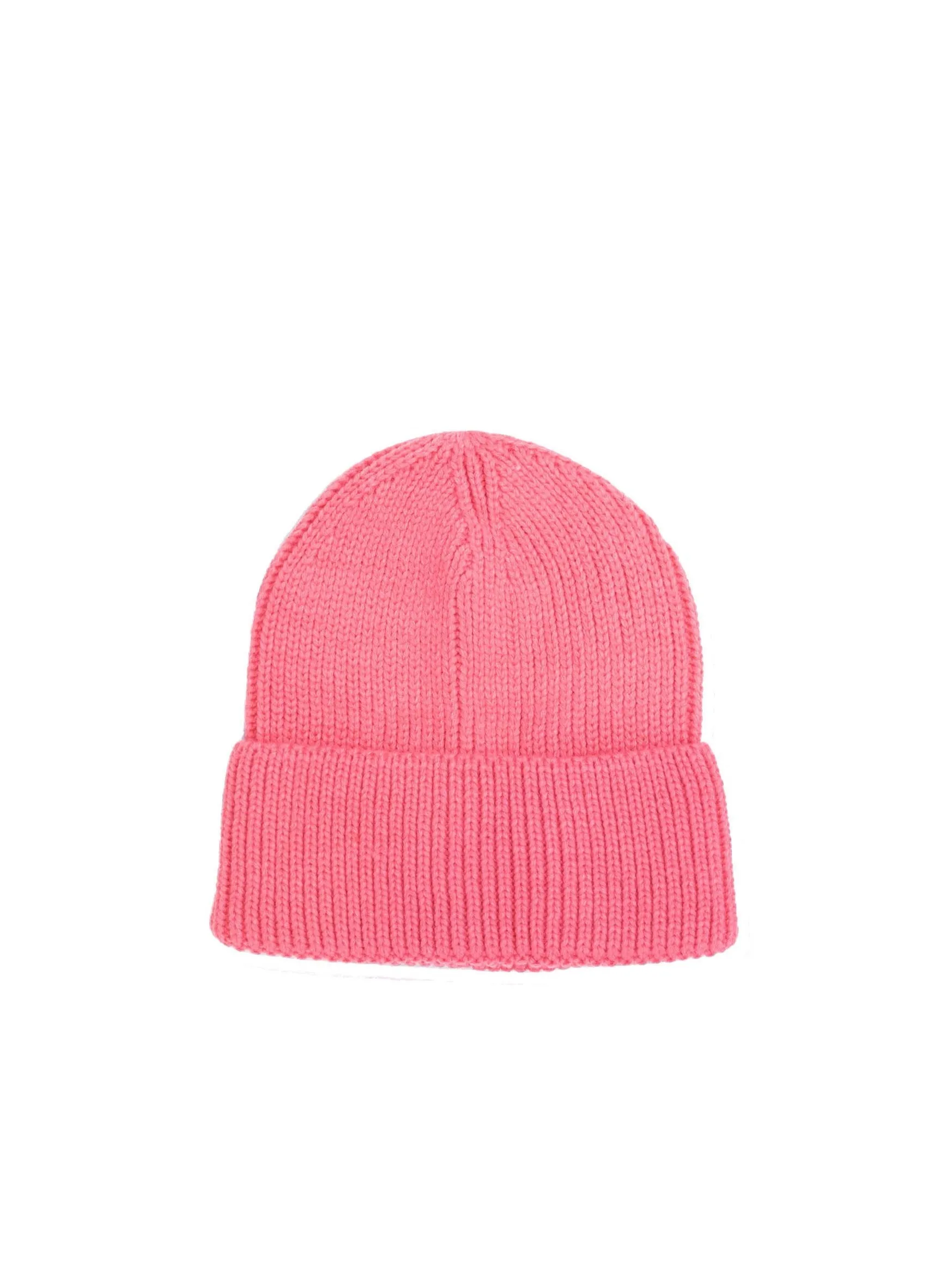 Ribbed Knitted Beanie in Pink