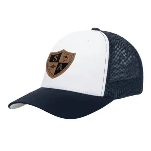 SA Co. Snap Back | Navy Mesh & White | Leather