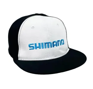 Shimano Black & White Flat Cap