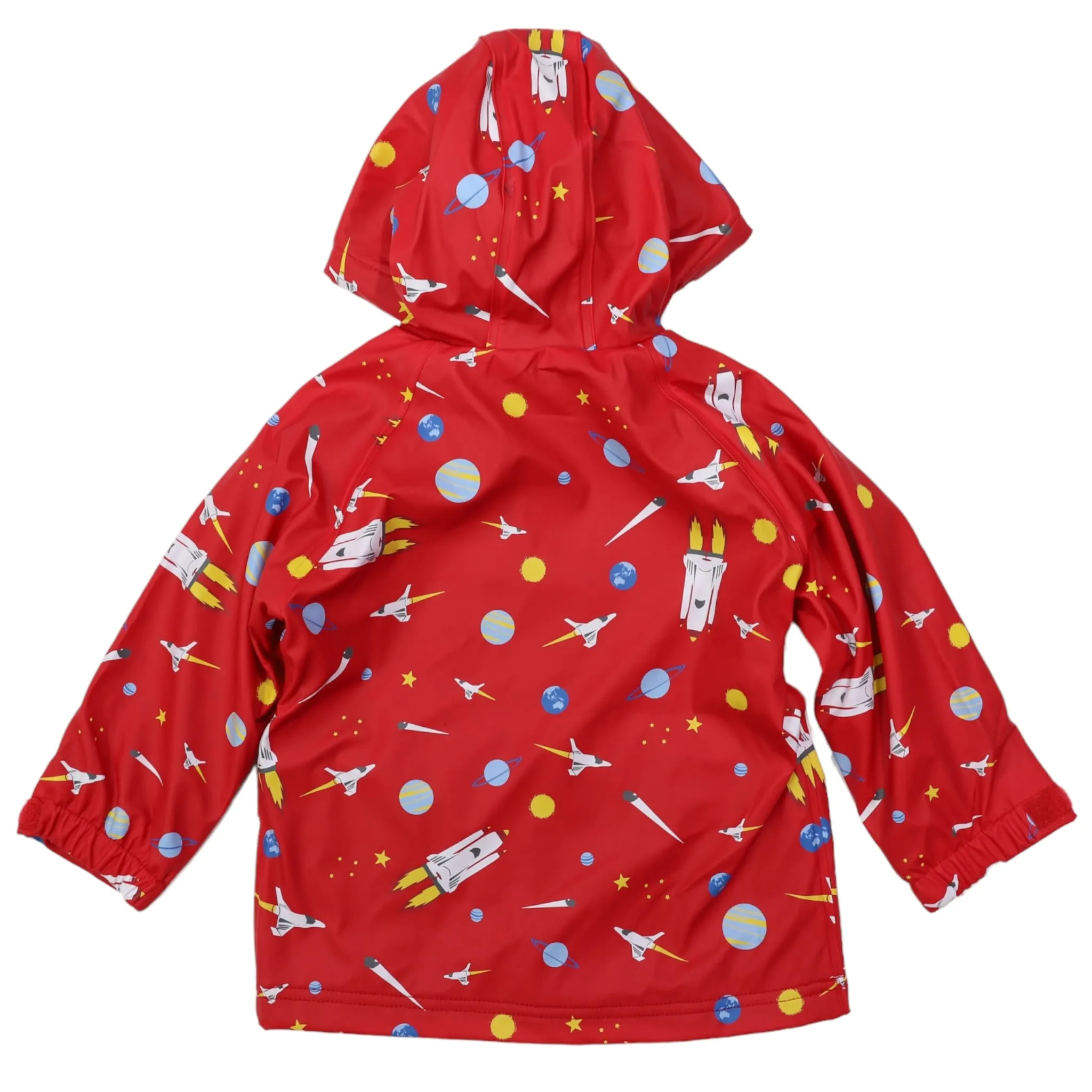 Space Rocket Raincoat Red