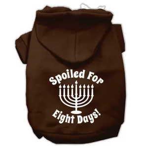 Spoiled for 8 Days Screenprint Dog Pet Hoodies Brown Size Lg (14)