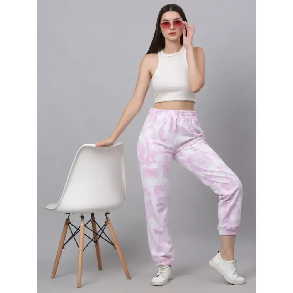 Stylish Combed Cotton Tie And Dye Joggers For Women