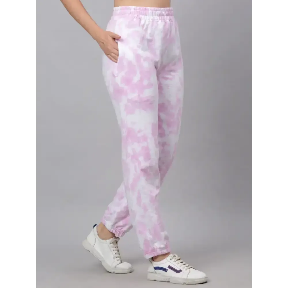 Stylish Combed Cotton Tie And Dye Joggers For Women