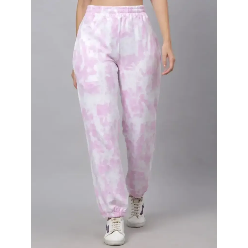 Stylish Combed Cotton Tie And Dye Joggers For Women