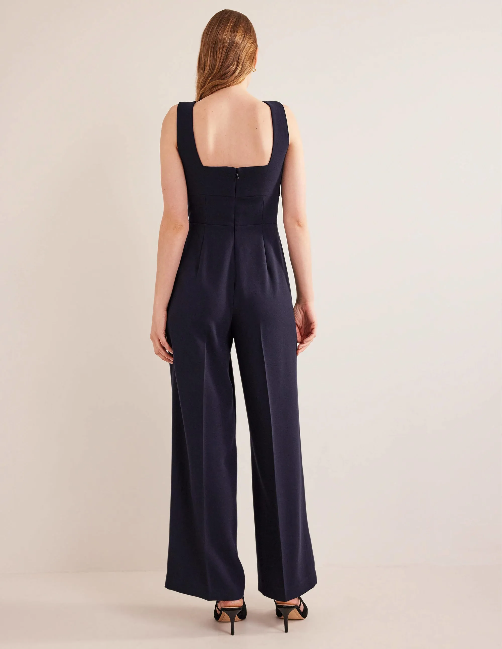 Sweetheart Wideleg Jumpsuit-Navy