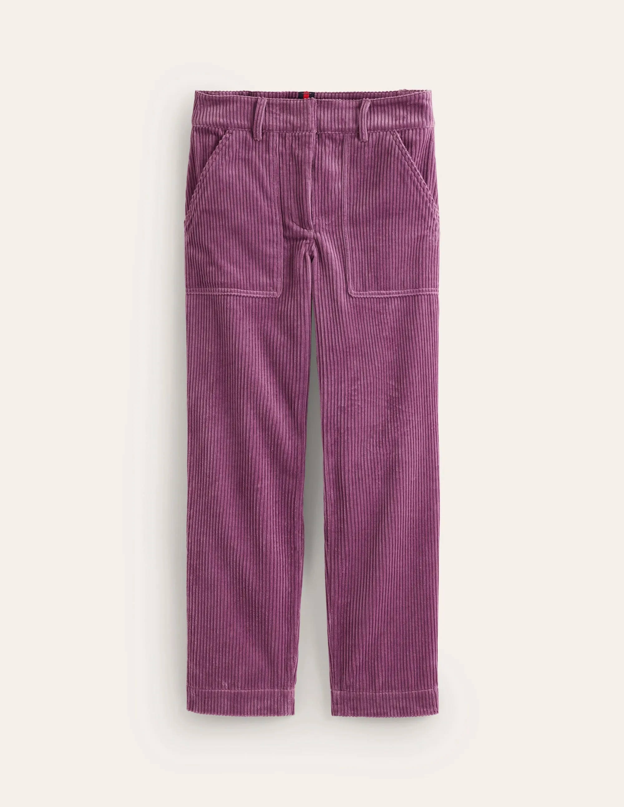 Tapered Cord Cargo Trousers-Purple Thistle