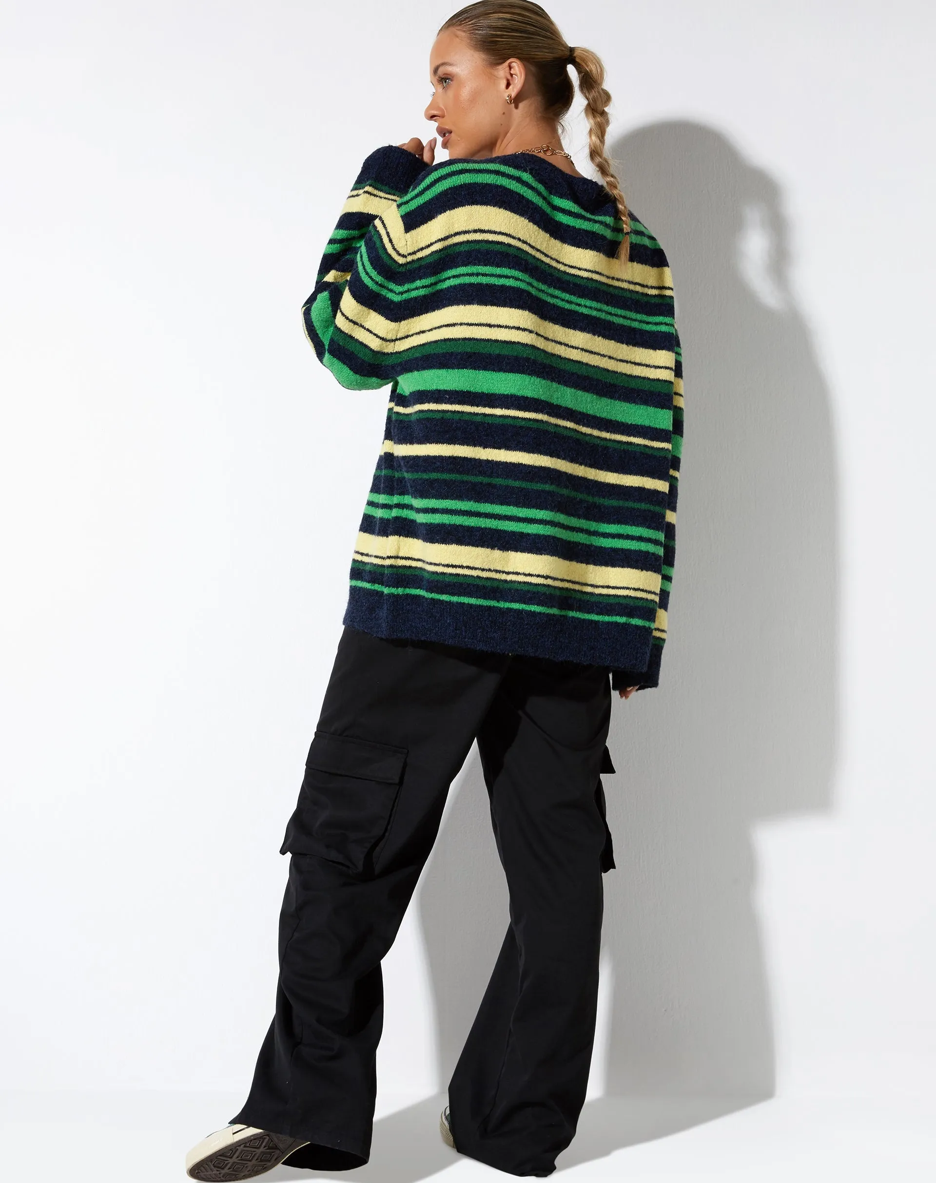 Uriela Cardi in Dark Green Stripe