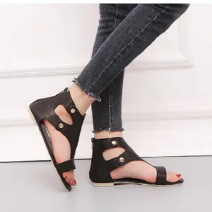 Women's Flat Rivet Roman Style Sandals