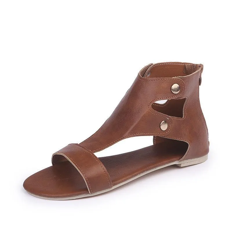 Women's Flat Rivet Roman Style Sandals