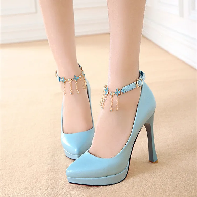 Women's Pearl High Heels Platform Pumps