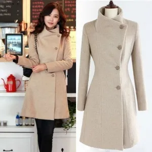 XUXI Women New Coat Ladies Autumn And Winter Manteau Femme Overcoat Cotton Mixing High Quality Coats FZ765